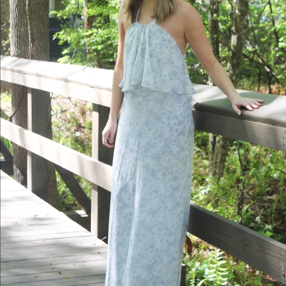 Halter floral maxi dress